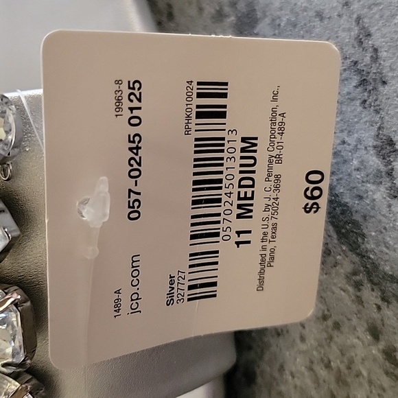 WORTHINGTON Slide Sandals w/Large RHINESTONES Silver size 11M NWT - Picture 5 of 7